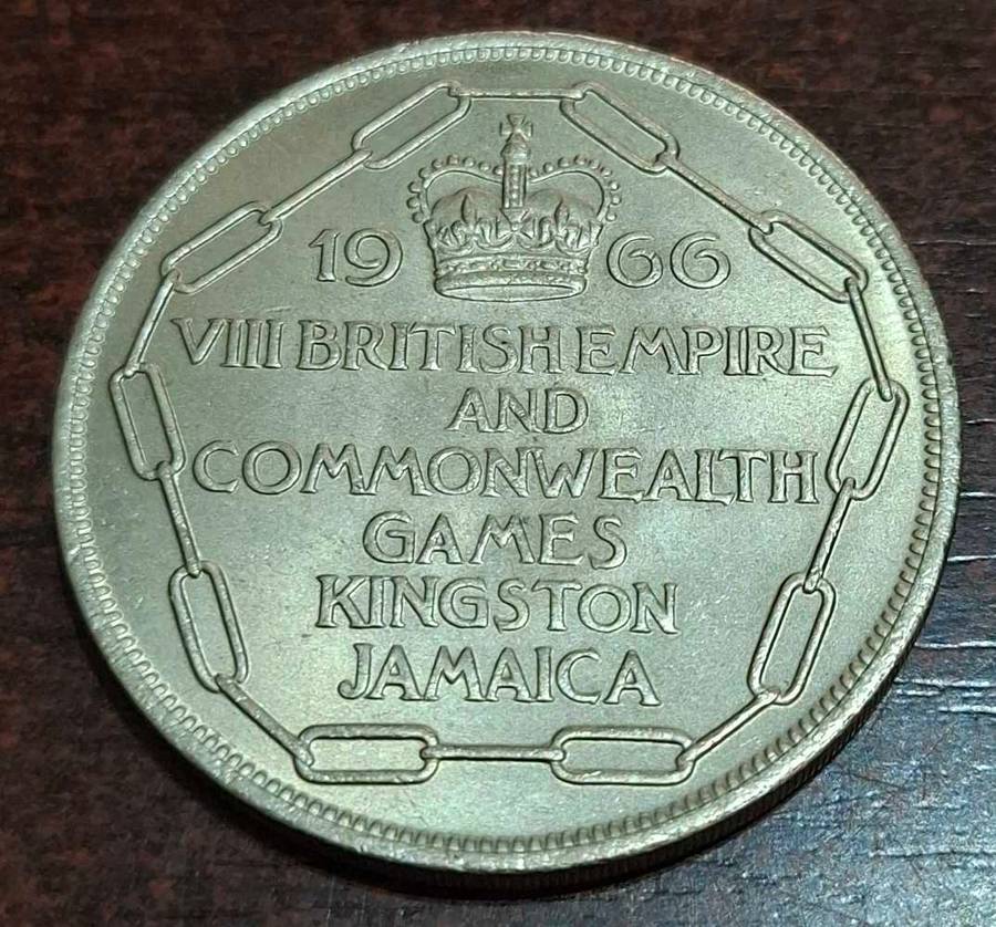1966 Five Shillings commemorating the VIII British Empire and Commonwealth Games held in Kingston