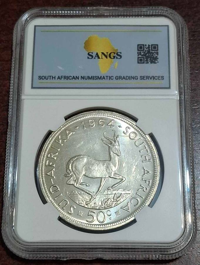 1964 South Africa 50 Cent coin