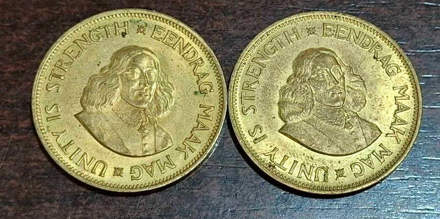 South African one cent coins from 1962 and 1963