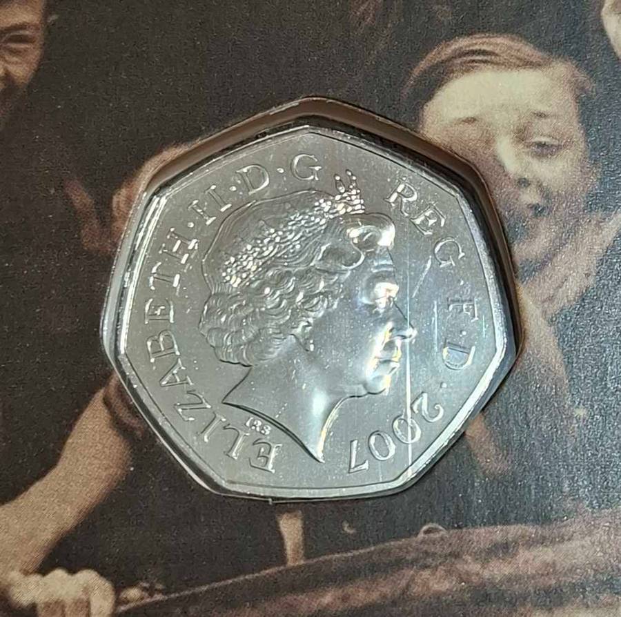 2007 British Royal Mint Scout Centenary BU 50p Fifty Pence Coin in Case