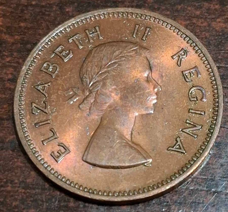 1960 South African half penny coin