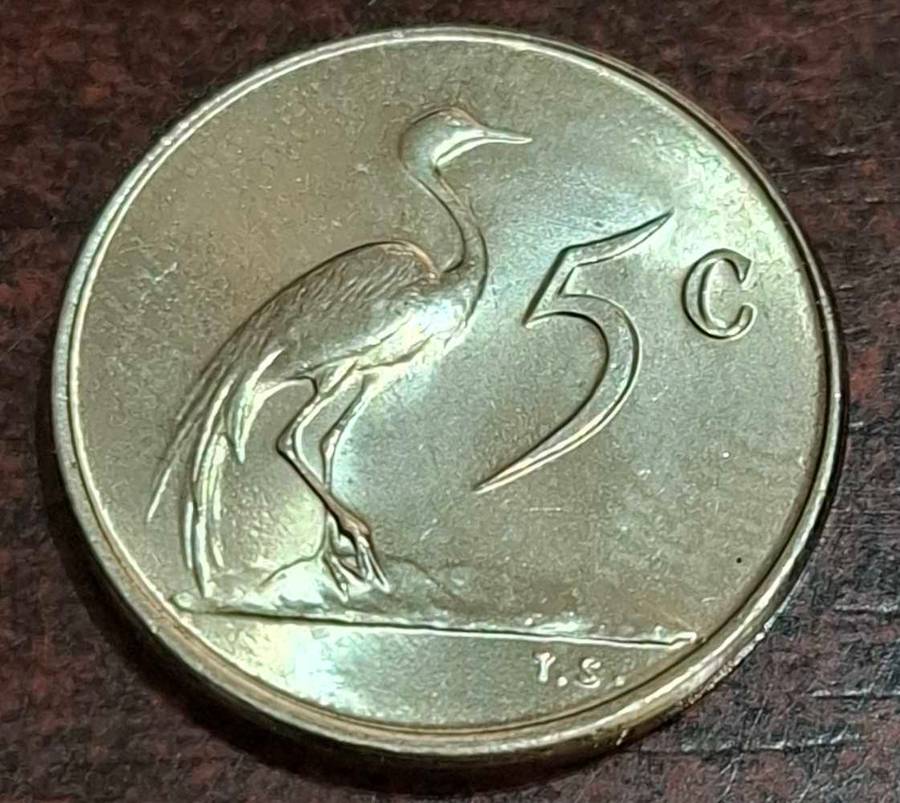 1965 South African 5 Cent coin