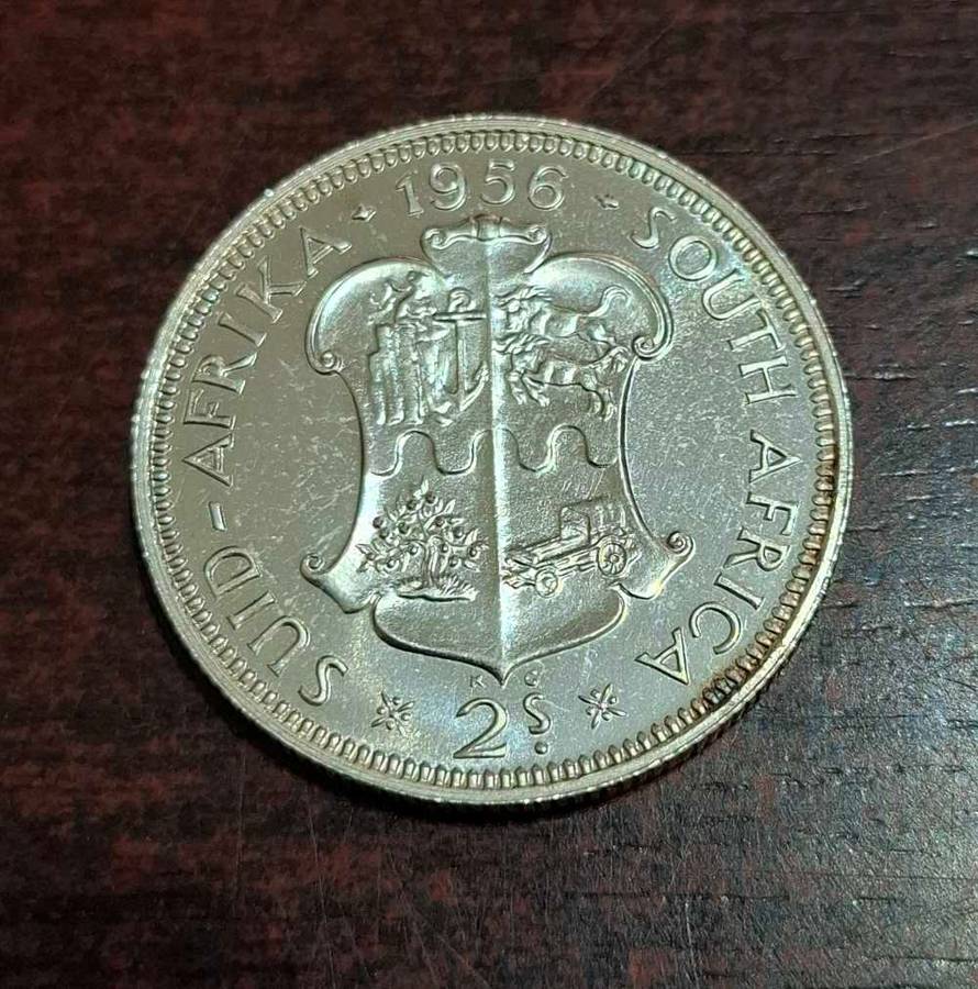 1956Elizabeth II South African Silver 2 Shillings