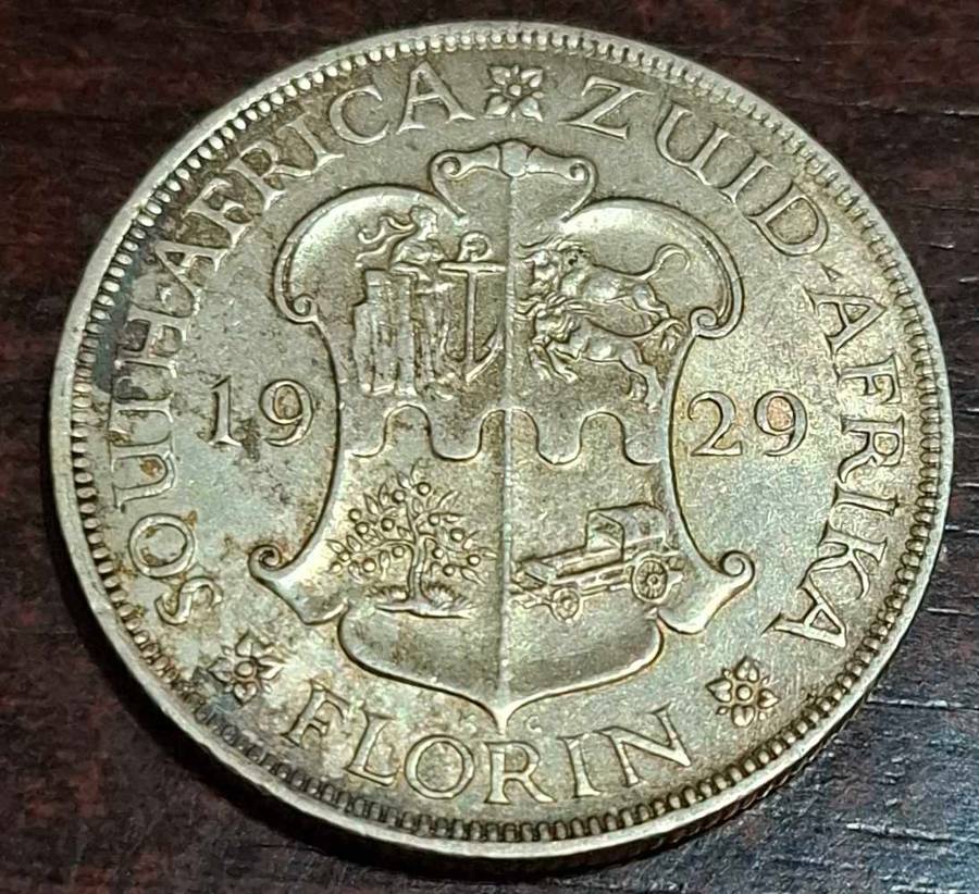 1929 South Africa Florin coin
