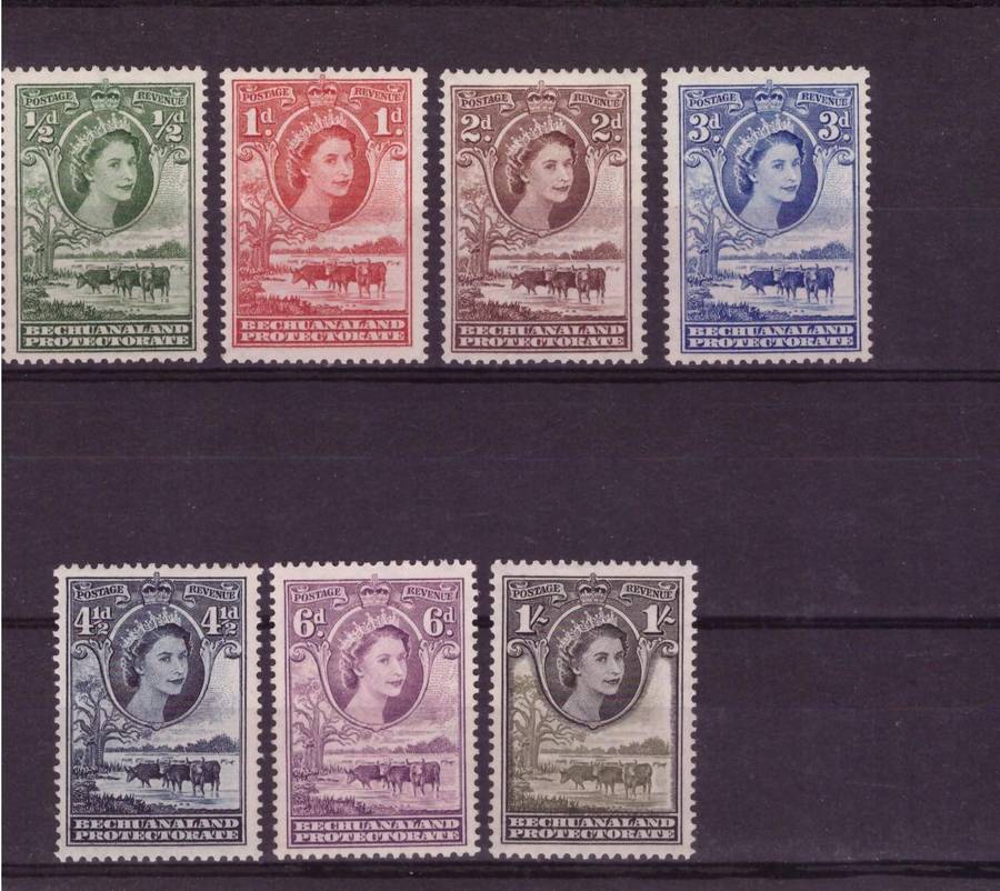 Bechuanaland Protectorante - 1955-1958 Queen Elizabeth 11 - Singles UMM