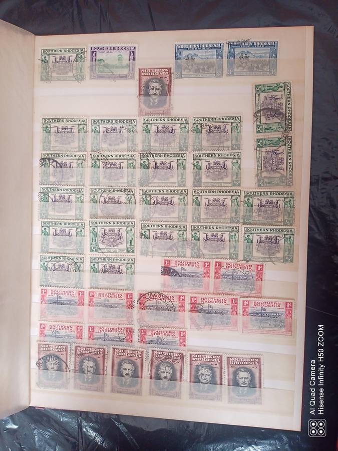 Rhodesia, Nyasaland & Zimbabwe in 2 x 8 pages stock books