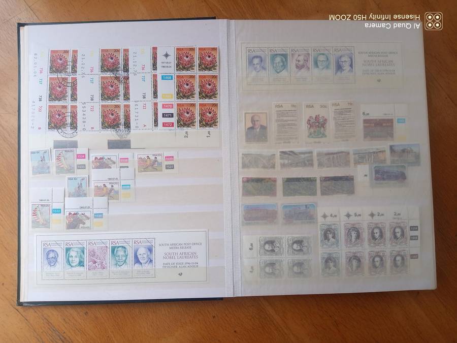RSA - Large selection in 16 page Stock book 1/2  Mini sheets, control blocks and more.