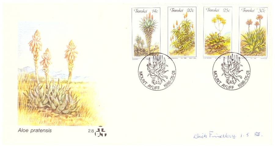Transkei no 2.8 - 1986 Aloes signed by Artist Dick Findlay