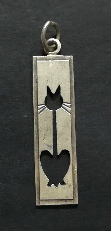 STERLING SILVER *CAT* PENDANT 10X35MM