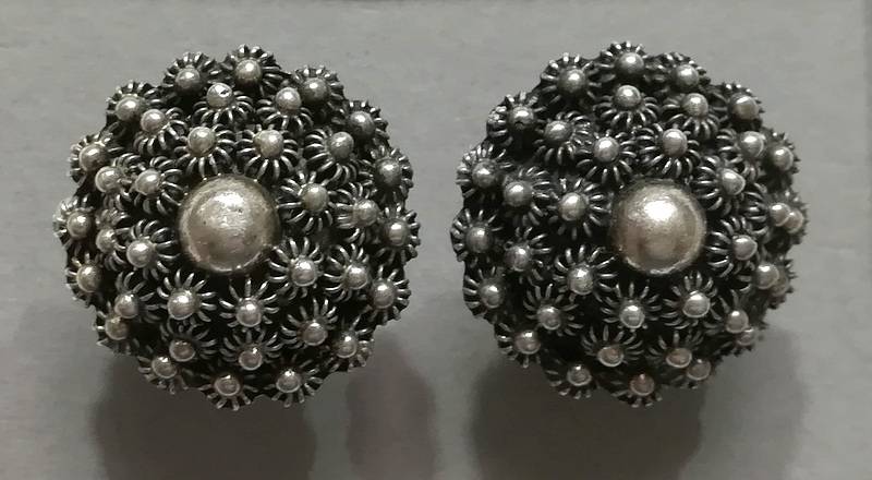 STERLING SILVER HECHOEN MEXICO EARRINGS 22MM 12 GRAMS