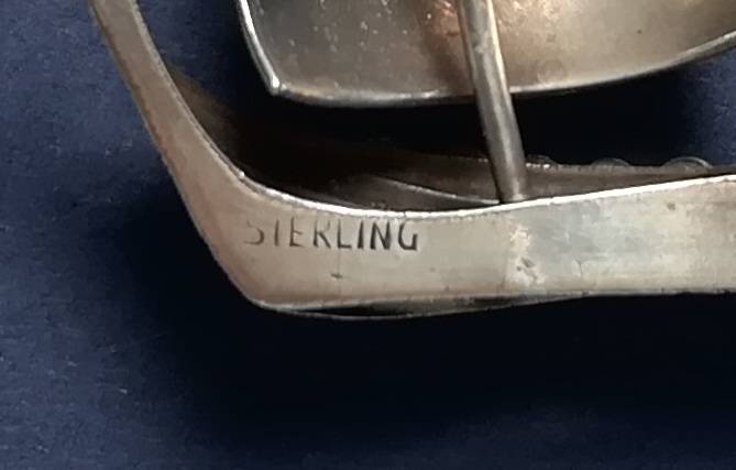 STERLING SILVER SAILING SHIP BROOCH 30X40MM