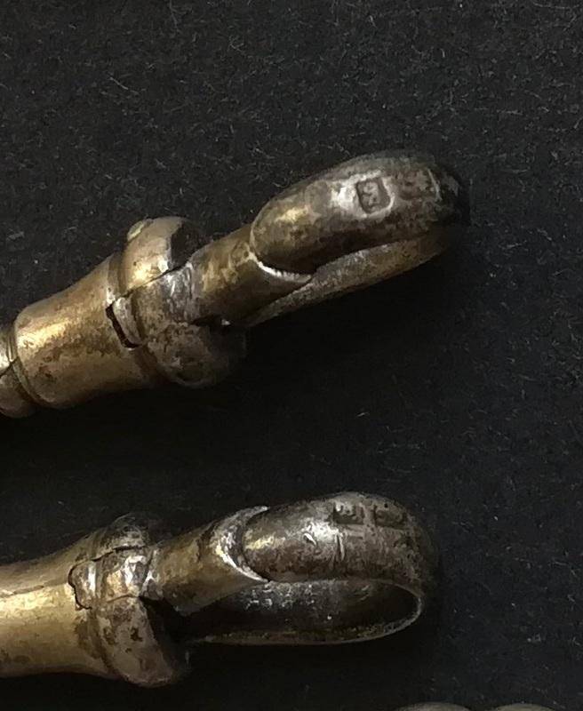 STERLING SILVER FOB CHAIN *ALL LINKS MARKED* 400MM 23 GRAMS