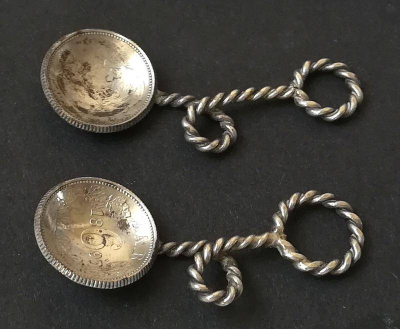 ZAR 1897 6 PENCE-PAIR SALT/MUSTARD SPOONS 50MM