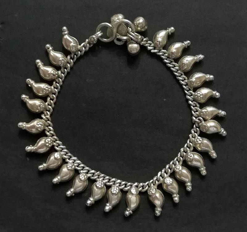 INDIAN SILVER BRACELET 170X12MM 14 GRAMS