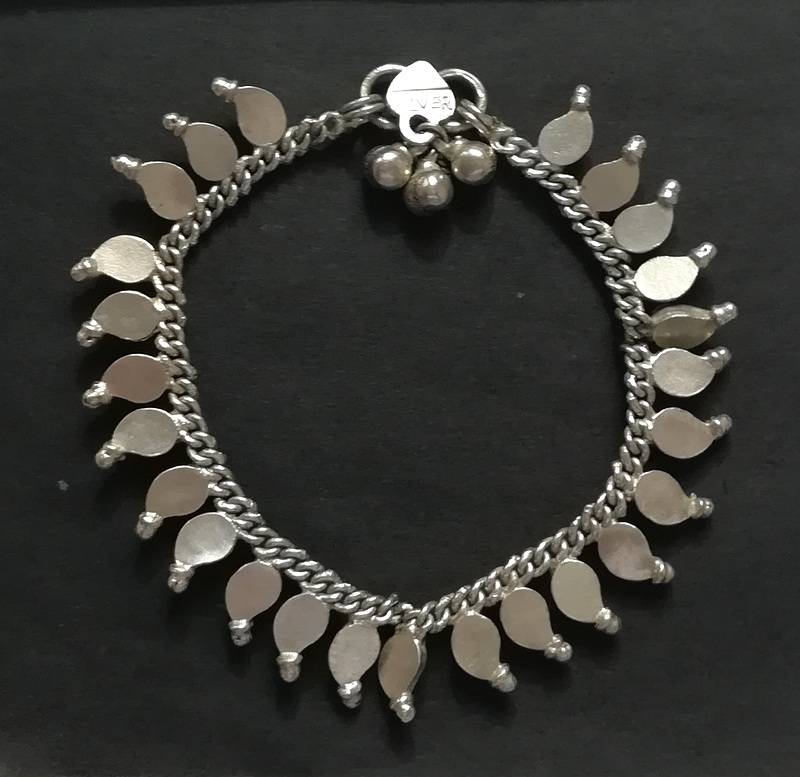 INDIAN SILVER BRACELET 170X12MM 14 GRAMS