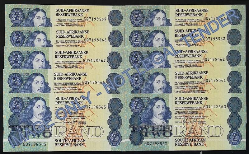 GERHARD DE KOCK 2 RAND 3RD ISSUE *10 NOTES SEQUENE*