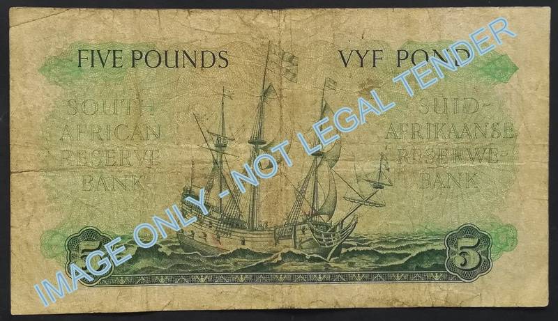 M H DE KOCK 1955 5 POUNDS NOTE **FILLER**