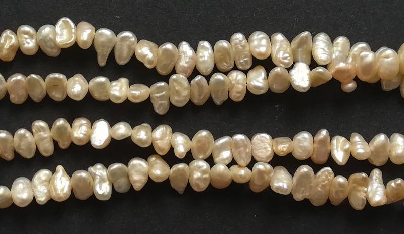 DOUBLE STRING FRESH WATER PEARLS *SILVER CLASP* 520MM