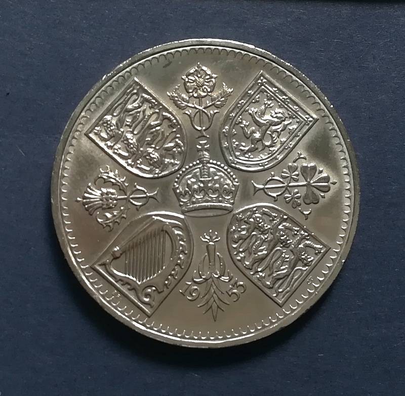 GREAT BRITAIN 1955 ER 5 SHILLINGS
