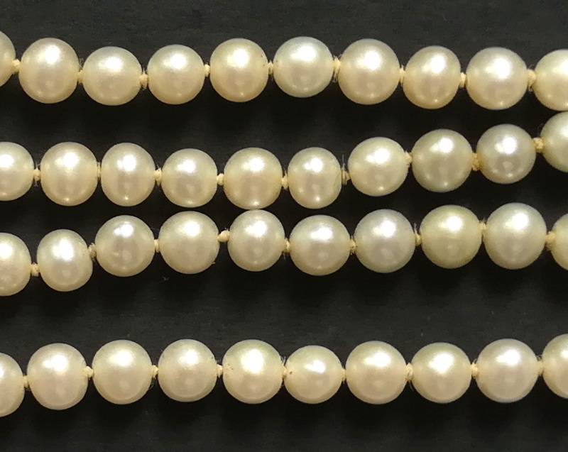 STRING CULTURED PEARLS STERLING SILVER CLASP 450MM X 5MM