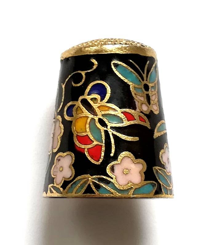 CLOISONNE THIMBLE- BUTTERFLY