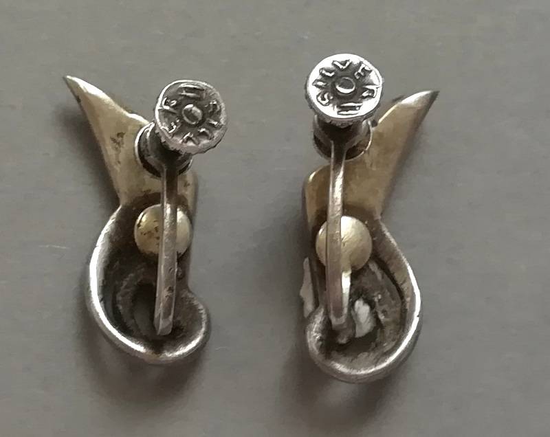 STERLING SILVER AND MARCASITE EARRINGS 6X20MM 4.6 GRAMS