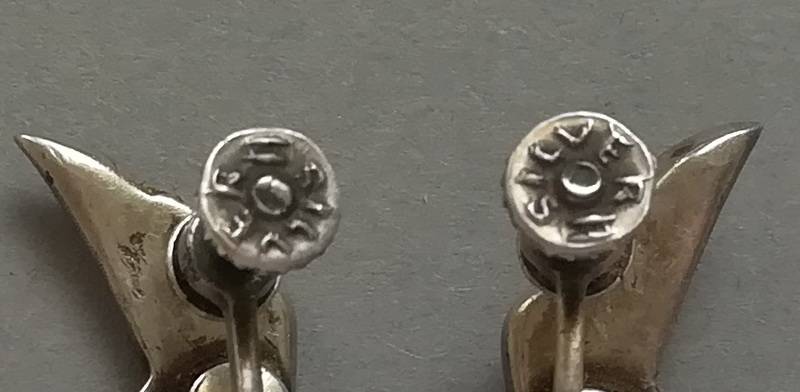 STERLING SILVER AND MARCASITE EARRINGS 6X20MM 4.6 GRAMS