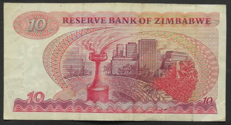 ZIMBABWE 1980 10 DOLLARS NOTE