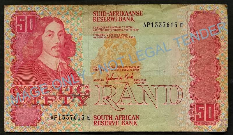 GERHARD DE KOCK 50 RAND **FILLER NOTE**