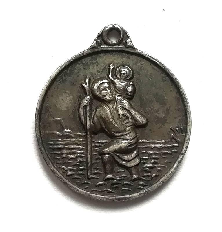 STERLING SILVER ST CHRISTOPHER PENDANT 16MM 2.3 GRAMS