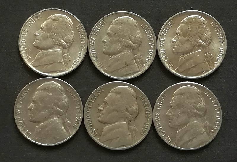 UNITED STATES 5 CENTS MIXED LOT (50 COINS)