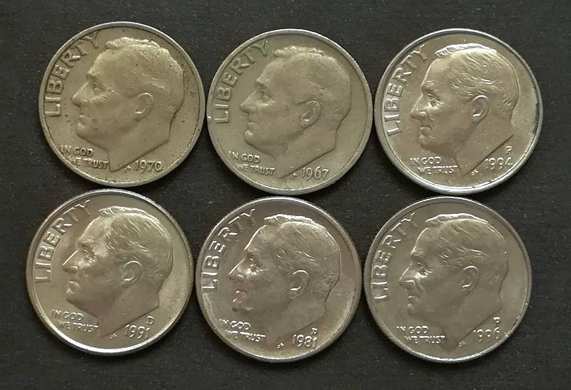 UNITED STATES DIME MIXED LOT (45 COINS)