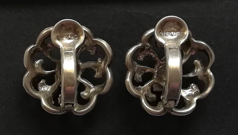STERLING SILVER AND MARCASITE EARRINGS 6.1G 16MM