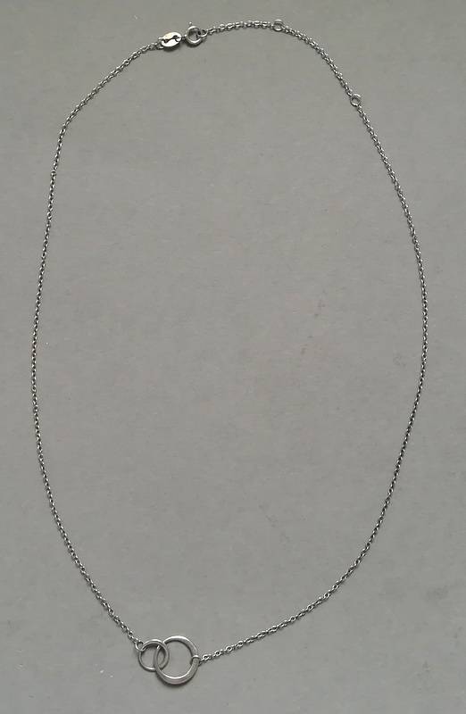 STERLING SILVER CHAIN *2 RINGS* 420MM 1.3 GRAMS