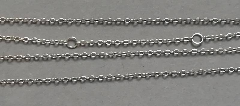 STERLING SILVER CHAIN *2 RINGS* 420MM 1.3 GRAMS