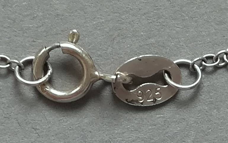 STERLING SILVER CHAIN *2 RINGS* 420MM 1.3 GRAMS