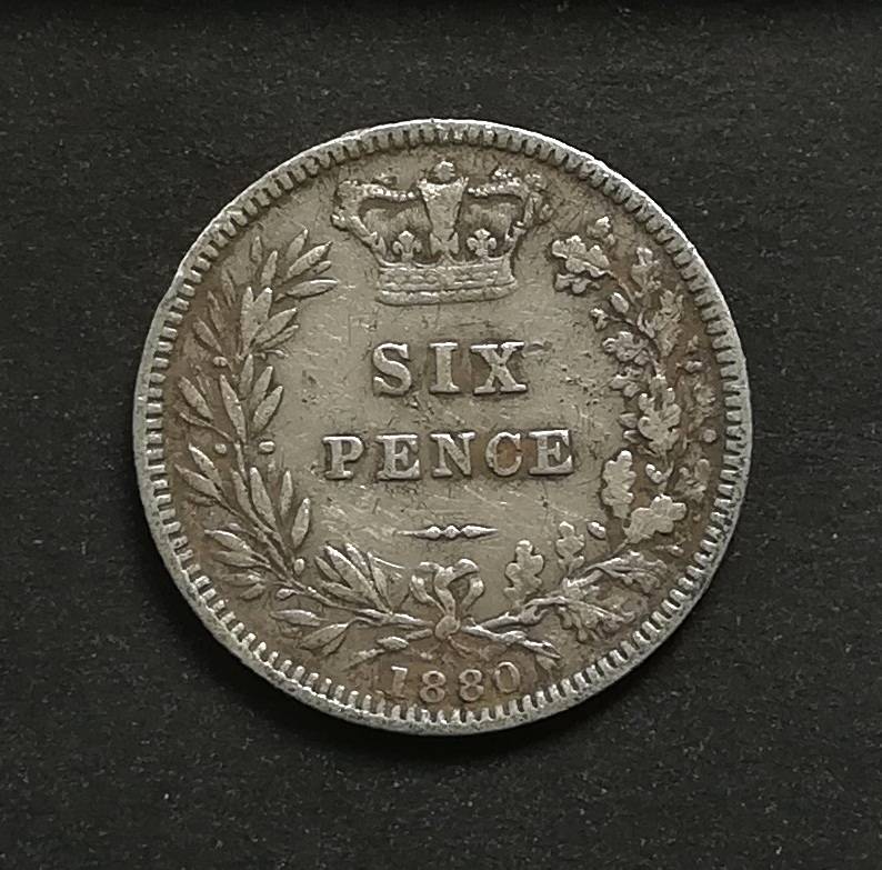 GREAT BRITAIN SILVER 1880 6 PENCE