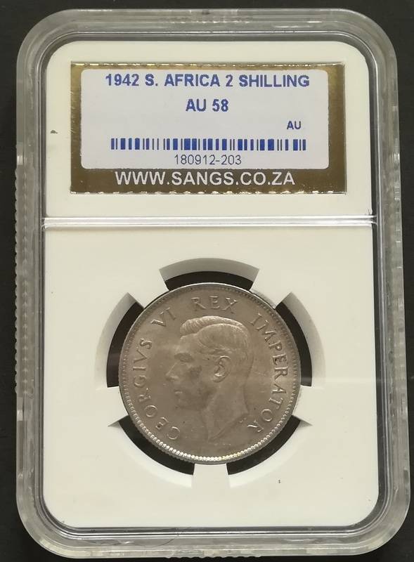 UNION 1942 2 SHILLING SANGS AU58