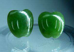 EARRINGS, JADE. VINTAGE,UNUSED