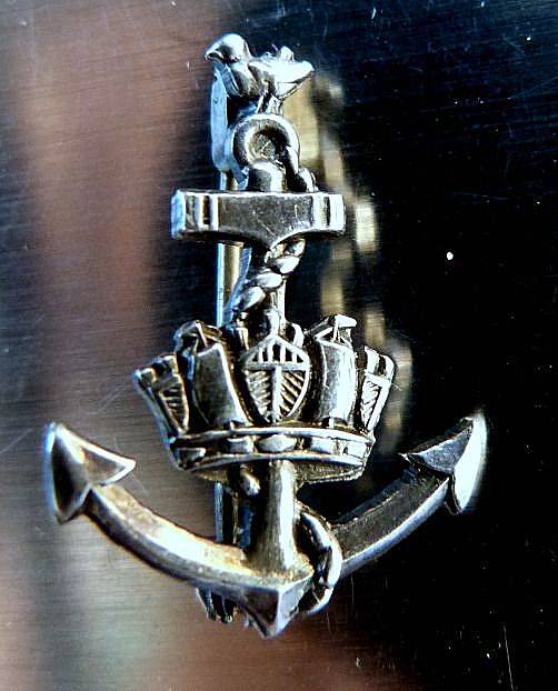 ANCHOR BROOCH OR BADGE.STERLING SILVER. HIGHLY DETAILED