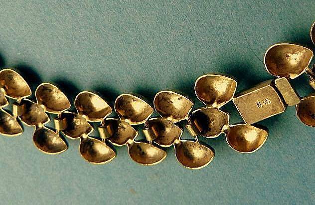 Vintage European 835 Silver, Goldplated Necklace/Choker from the 50th