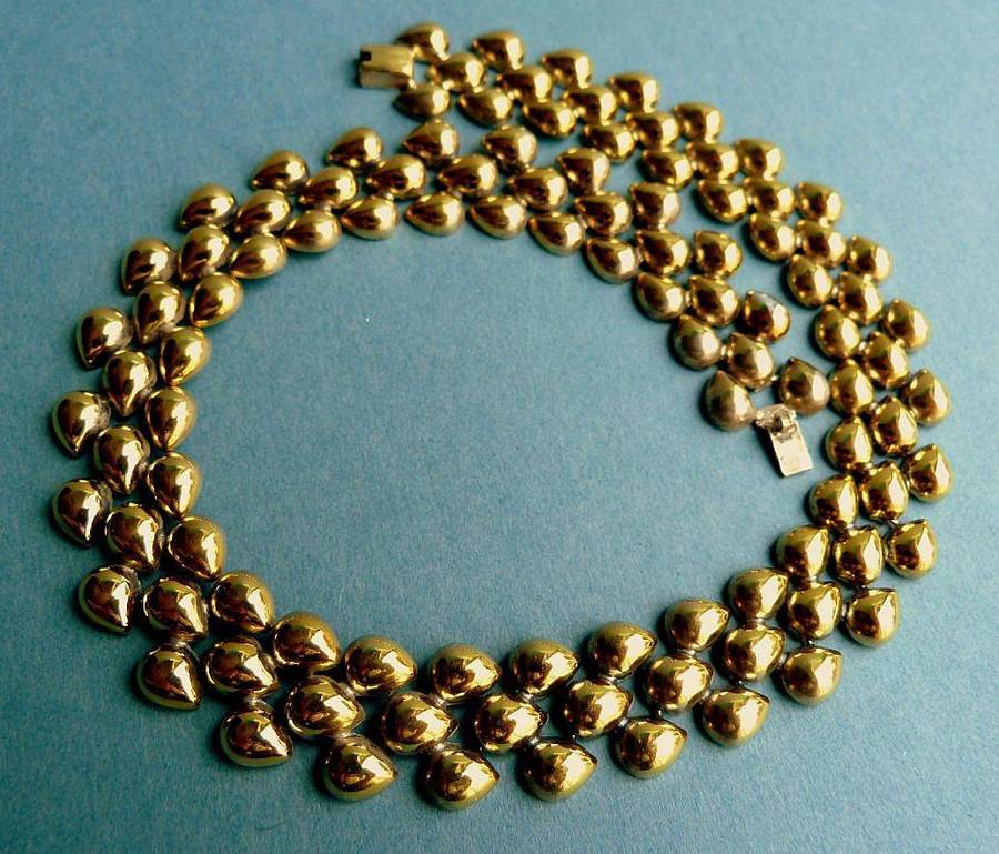 Vintage European 835 Silver, Goldplated Necklace/Choker from the 50th