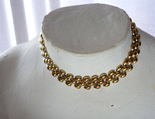Vintage European 835 Silver, Goldplated Necklace/Choker from the 50th