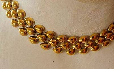 Vintage European 835 Silver, Goldplated Necklace/Choker from the 50th