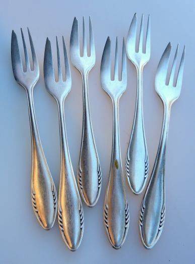 SET OF SIX ANTIQUE CAKE FORKS