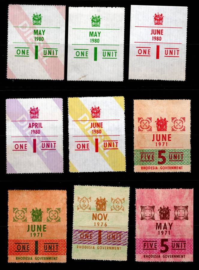 RHODESIA (Petrol Ration Coupons)