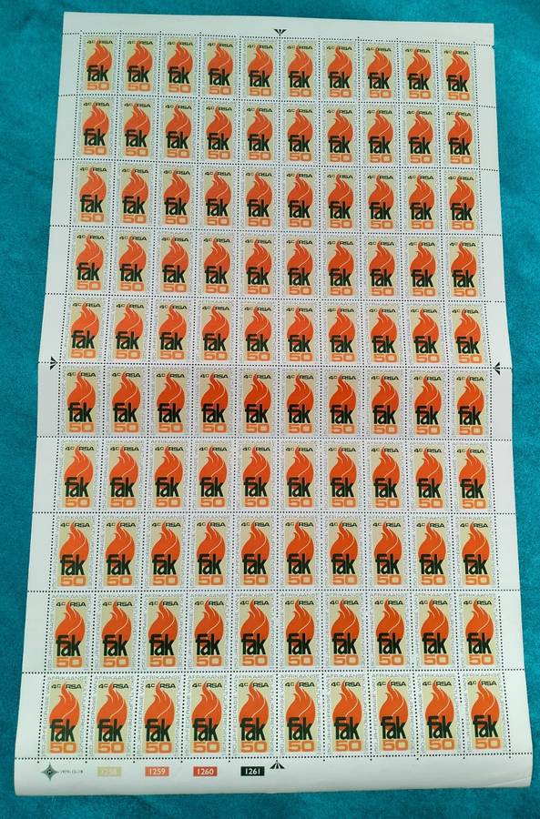 SOUTH AFRICA (1979 FAK) COMPLETE SHEET