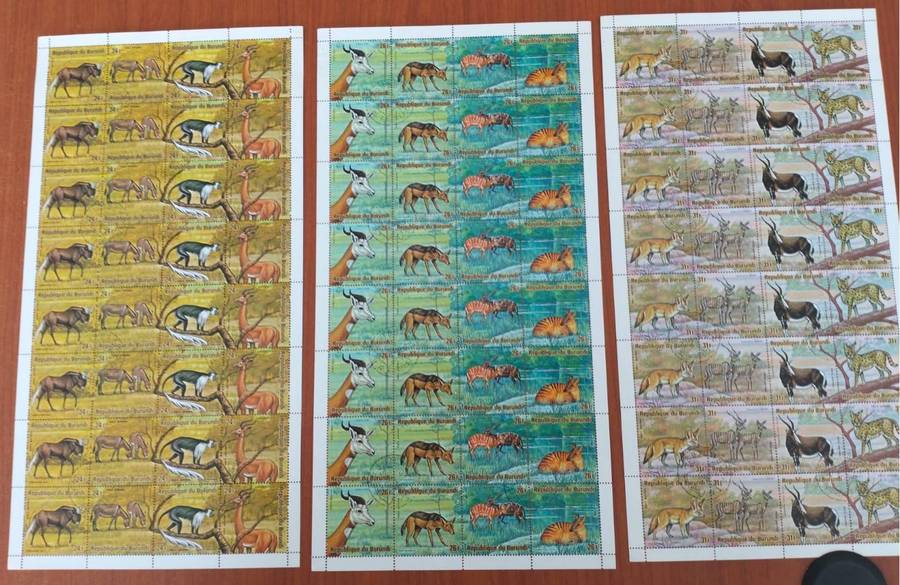 BURUNDI (1975 African Animals) x 12 Full sheets