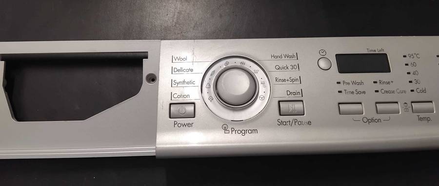 LG FRONT LOADER WASHING MACHINE FACE PANEL .MODEL  WD-10160FU. SILVER.