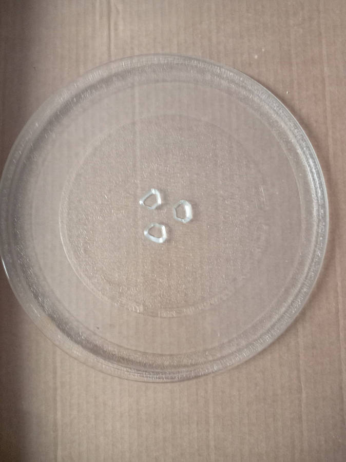 MICROWAVE OVEN GLASS TURNTABLE PLATE 255MM DIAMETER. CLOVER COUPLER.